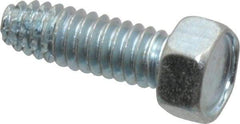 Value Collection - 1/4-20 UNC Thread, 3/4" Length Under Head, Hex Drive Steel Thread Cutting Screw - Hex Head, Grade 2, Point Type F, Zinc-Plated Finish - Caliber Tooling