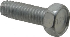 Value Collection - 5/16-18 UNC Thread, 1" Length Under Head, Hex Drive Steel Thread Cutting Screw - Hex Head, Grade 2, Point Type F, Zinc-Plated Finish - Caliber Tooling