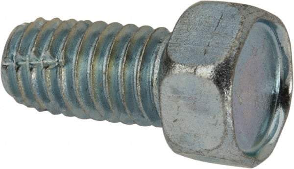 Value Collection - 3/8-16 UNC Thread, 3/4" Length Under Head, Hex Drive Steel Thread Cutting Screw - Hex Head, Grade 2, Point Type F, Zinc-Plated Finish - Caliber Tooling