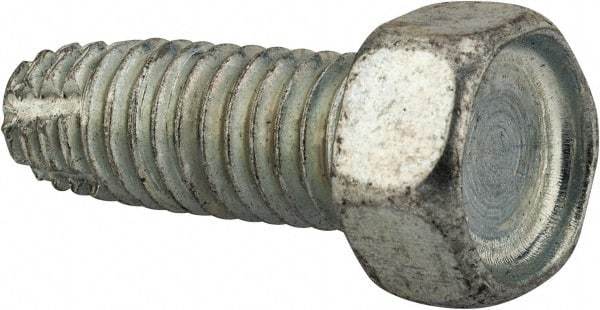 Value Collection - 3/8-16 UNC Thread, 1" Length Under Head, Hex Drive Steel Thread Cutting Screw - Hex Head, Grade 2, Point Type F, Zinc-Plated Finish - Caliber Tooling