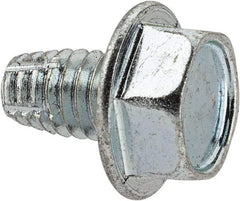 Value Collection - 5/16-18 UNC Thread, 1/2" Length Under Head, Hex Drive Steel Thread Cutting Screw - Hex Washer Head, Grade 2, Point Type F, Zinc-Plated Finish - Caliber Tooling