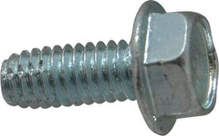 Value Collection - 5/16-18 UNC Thread, 3/4" Length Under Head, Hex Drive Steel Thread Cutting Screw - Hex Washer Head, Grade 2, Point Type F, Zinc-Plated Finish - Caliber Tooling