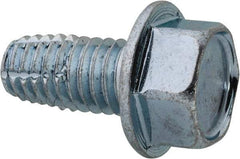 Value Collection - 3/8-16 UNC Thread, 3/4" Length Under Head, Hex Drive Steel Thread Cutting Screw - Hex Washer Head, Grade 2, Point Type F, Zinc-Plated Finish - Caliber Tooling