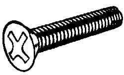 Value Collection - 1/4-20 UNC Thread, 2-1/2" OAL, Phillips Drive Steel Thread Cutting Screw - Flat Head, Grade 2, Point Type F, Zinc-Plated Finish - Caliber Tooling