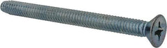 Value Collection - 1/4-20 UNC Thread, 3" OAL, Phillips Drive Steel Thread Cutting Screw - Flat Head, Grade 2, Point Type F, Zinc-Plated Finish - Caliber Tooling