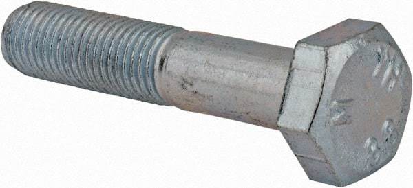 Value Collection - M10x1.25mm Metric Fine, 50mm Length Under Head Hex Head Cap Screw - Partially Threaded, Grade 8.8 Steel, Zinc-Plated Finish, 17mm Hex - Caliber Tooling