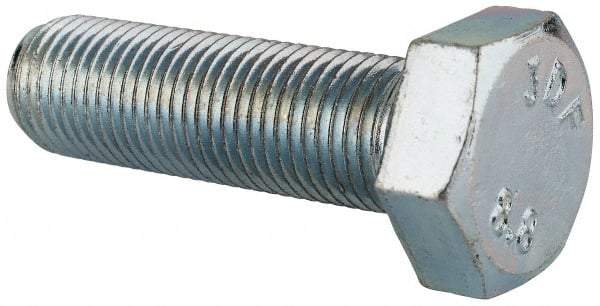 Value Collection - M12x1.25mm Metric Fine, 40mm Length Under Head Hex Head Cap Screw - Fully Threaded, Grade 8.8 Steel, Zinc-Plated Finish, 19mm Hex - Caliber Tooling