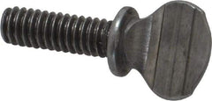 Value Collection - #8-32 Oval Shoulder Grade 2 Steel Thumb Screw - 1/2" OAL, 0.39" Head Height, Uncoated - Caliber Tooling