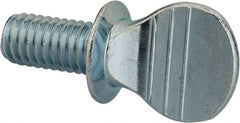 Value Collection - 3/8-16 Oval Shoulder Grade 2 Steel Thumb Screw - 3/4" OAL, Zinc-Plated Finish - Caliber Tooling