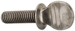 Value Collection - 3/8-16 Oval Shoulder Grade 2 Steel Thumb Screw - 1-1/4" OAL, 0.88" Head Height, Uncoated - Caliber Tooling