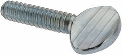 Value Collection - #6-32 Oval Shoulderless Grade 2 Steel Thumb Screw - 1/2" OAL, Zinc-Plated Finish - Caliber Tooling