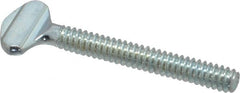 Value Collection - #6-32 Oval Shoulderless Grade 2 Steel Thumb Screw - 1" OAL, Zinc-Plated Finish - Caliber Tooling