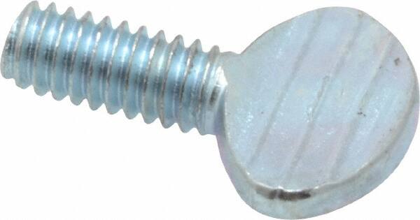 Value Collection - #8-32 Oval Shoulderless Grade 2 Steel Thumb Screw - 3/8" OAL, Zinc-Plated Finish - Caliber Tooling