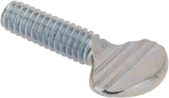 Value Collection - #8-32 Oval Shoulderless Grade 2 Steel Thumb Screw - 1/2" OAL, Zinc-Plated Finish - Caliber Tooling