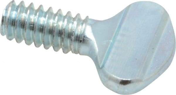 Value Collection - #10-24 Oval Shoulderless Grade 2 Steel Thumb Screw - 3/8" OAL, Zinc-Plated Finish - Caliber Tooling