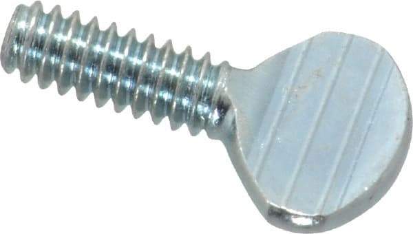 Value Collection - #10-24 Oval Shoulderless Grade 2 Steel Thumb Screw - 1/2" OAL, Zinc-Plated Finish - Caliber Tooling