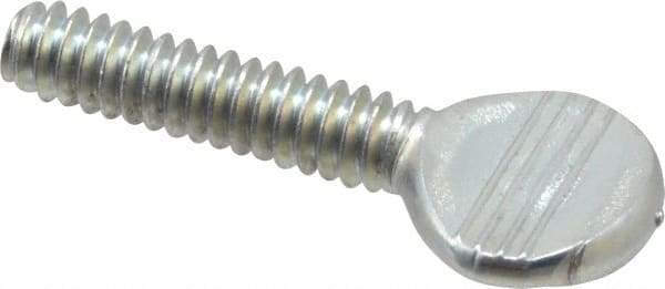 Value Collection - #10-24 Oval Shoulderless Grade 2 Steel Thumb Screw - 3/4" OAL, Zinc-Plated Finish - Caliber Tooling