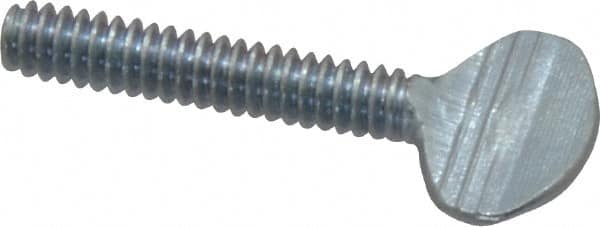 Value Collection - #10-24 Oval Shoulderless Grade 2 Steel Thumb Screw - 1" OAL, Zinc-Plated Finish - Caliber Tooling