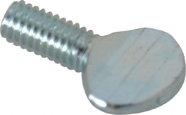 Value Collection - #10-32 Oval Shoulderless Grade 2 Steel Thumb Screw - 3/8" OAL, Zinc-Plated Finish - Caliber Tooling