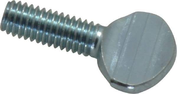 Value Collection - #10-32 Oval Shoulderless Grade 2 Steel Thumb Screw - 1/2" OAL, Zinc-Plated Finish - Caliber Tooling