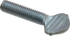 Value Collection - #10-32 Oval Shoulderless Grade 2 Steel Thumb Screw - 3/4" OAL, Zinc-Plated Finish - Caliber Tooling