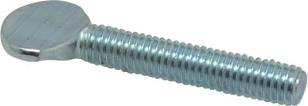 Value Collection - #10-32 Oval Shoulderless Grade 2 Steel Thumb Screw - 1" OAL, Zinc-Plated Finish - Caliber Tooling