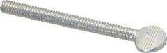 Value Collection - 1/4-20 Oval Shoulderless Grade 2 Steel Thumb Screw - 2-1/2" OAL, Zinc-Plated Finish - Caliber Tooling