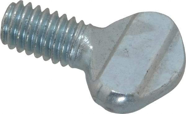 Value Collection - 5/16-18 Oval Shoulderless Grade 2 Steel Thumb Screw - 1/2" OAL, Zinc-Plated Finish - Caliber Tooling