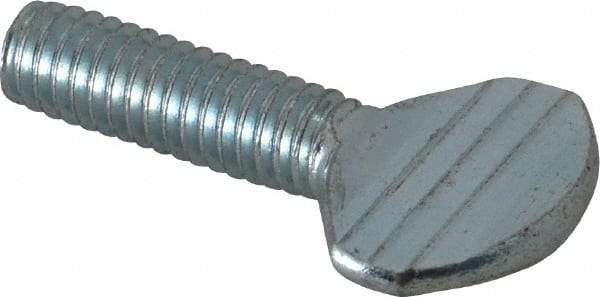 Value Collection - 5/16-18 Oval Shoulderless Grade 2 Steel Thumb Screw - 1" OAL, Zinc-Plated Finish - Caliber Tooling