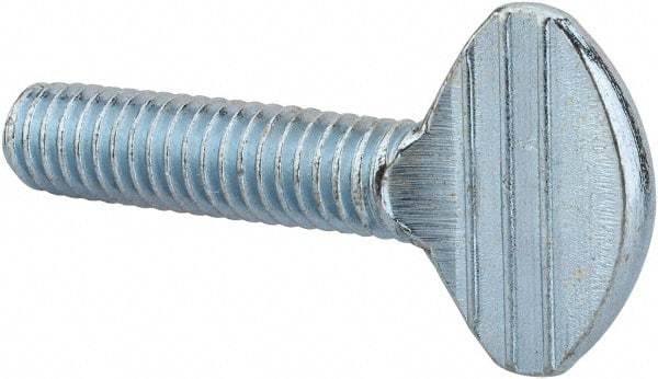 Value Collection - 5/16-18 Oval Shoulderless Grade 2 Steel Thumb Screw - 1-1/4" OAL, Zinc-Plated Finish - Caliber Tooling