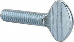 Value Collection - 5/16-18 Oval Shoulderless Grade 2 Steel Thumb Screw - 1-1/4" OAL, Zinc-Plated Finish - Caliber Tooling