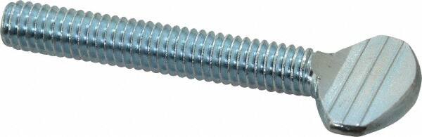 Value Collection - 5/16-18 Oval Shoulderless Grade 2 Steel Thumb Screw - 2" OAL, Zinc-Plated Finish - Caliber Tooling