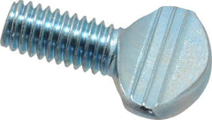 Value Collection - 3/8-16 Oval Shoulderless Grade 2 Steel Thumb Screw - 3/4" OAL, Zinc-Plated Finish - Caliber Tooling