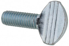 Value Collection - 3/8-16 Oval Shoulderless Grade 2 Steel Thumb Screw - 1" OAL, Zinc-Plated Finish - Caliber Tooling