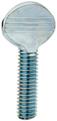 Value Collection - 3/8-16 Oval Shoulderless Grade 2 Steel Thumb Screw - 1-1/4" OAL, Zinc-Plated Finish - Caliber Tooling