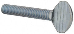 Value Collection - 3/8-16 Oval Shoulderless Grade 2 Steel Thumb Screw - 2" OAL, Zinc-Plated Finish - Caliber Tooling