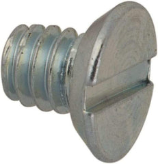 Value Collection - #5-40 UNC, 1/8" OAL Slotted Drive Machine Screw - Flat Undercut Head, Grade J82 Steel, Zinc-Plated Finish, Without Washer - Caliber Tooling