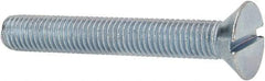 Value Collection - 1/4-28 UNF, 1-3/4" OAL Slotted Drive Machine Screw - Flat Head, Grade J82 Steel, Zinc-Plated Finish, Without Washer - Caliber Tooling