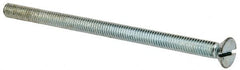 Value Collection - 5/16-18 UNC, 5-1/2" OAL Slotted Drive Machine Screw - Flat Head, Grade J82 Steel, Zinc-Plated Finish, Without Washer - Caliber Tooling