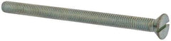 Value Collection - 3/8-16 UNC, 5-1/2" OAL Slotted Drive Machine Screw - Flat Head, Grade J82 Steel, Zinc-Plated Finish, Without Washer - Caliber Tooling