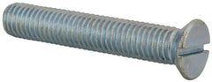 Value Collection - 1/2-13 UNC, 3" OAL Slotted Drive Machine Screw - Flat Head, Grade 2 Steel, Zinc-Plated Finish, Without Washer - Caliber Tooling