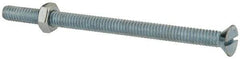 Value Collection - 1/4-20 UNC, 4" OAL Slotted Drive Machine Screw - Flat Head, Grade 2 Steel, Zinc-Plated Finish, Without Washer - Caliber Tooling