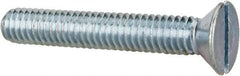 Value Collection - 5/16-18 UNC, 2" OAL Slotted Drive Machine Screw - Flat Head, Grade 2 Steel, Zinc-Plated Finish, Without Washer - Caliber Tooling