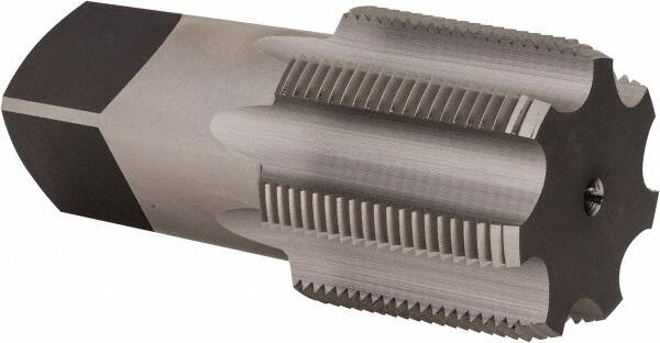 OSG - 1-1/2 - 11-1/2 NPT Thread, 7 Flute Standard Pipe Tap - 4-1/4" OAL, 1-3/4" Thread Length, 1-1/2" Shank Diam, Bright Finish, High Speed Steel - Exact Industrial Supply