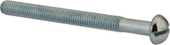 Value Collection - 5/16-18 UNC, 3-3/4" Length Under Head Slotted Drive Machine Screw - Round Head, Grade J82 Steel, Zinc-Plated Finish, Without Washer - Caliber Tooling