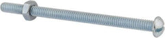 Value Collection - 1/4-20 UNC, 4" Length Under Head Slotted Drive Machine Screw - Round Head, Grade 2 Steel, Zinc-Plated Finish, Without Washer - Caliber Tooling