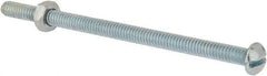 Value Collection - 1/4-20 UNC, 4-1/2" Length Under Head Slotted Drive Machine Screw - Round Head, Grade 2 Steel, Zinc-Plated Finish, Without Washer - Caliber Tooling