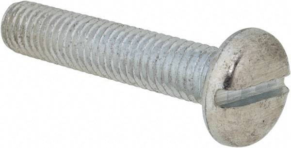 Value Collection - M8x1.25, 40mm Length Under Head Slotted Drive Machine Screw - Pan Head, Grade 4.8 Steel, Zinc-Plated Finish, Without Washer - Caliber Tooling