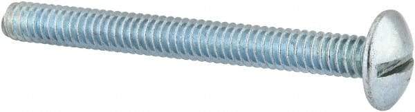 Value Collection - 1/4-20 UNC, 2-1/2" Length Under Head Slotted Drive Machine Screw - Truss Head, Grade 2 Steel, Zinc-Plated Finish, Without Washer - Caliber Tooling