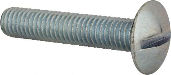 Value Collection - 3/8-16 UNC, 2" Length Under Head Slotted Drive Machine Screw - Truss Head, Grade 2 Steel, Zinc-Plated Finish, Without Washer - Caliber Tooling